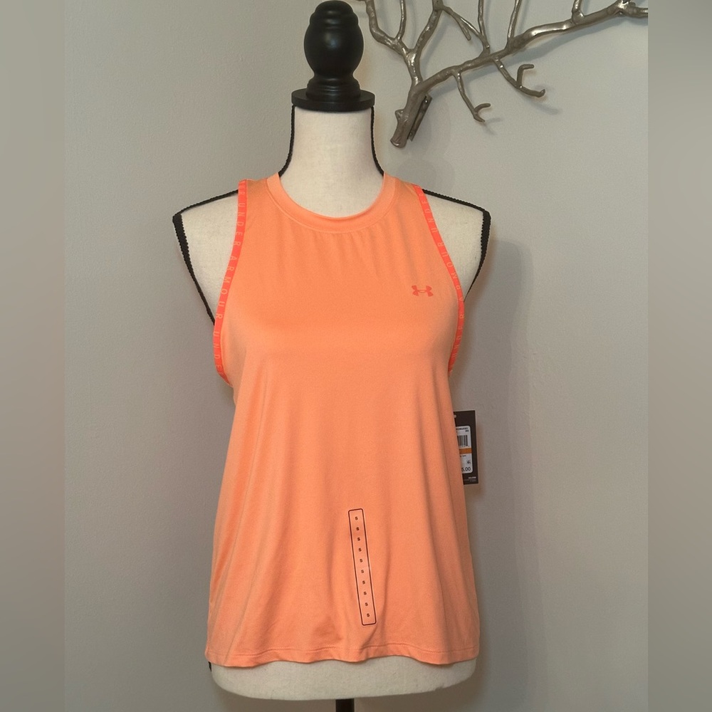 NWT Under Armour Orange Tropic Exercise Knockout Novelty Tank-Small